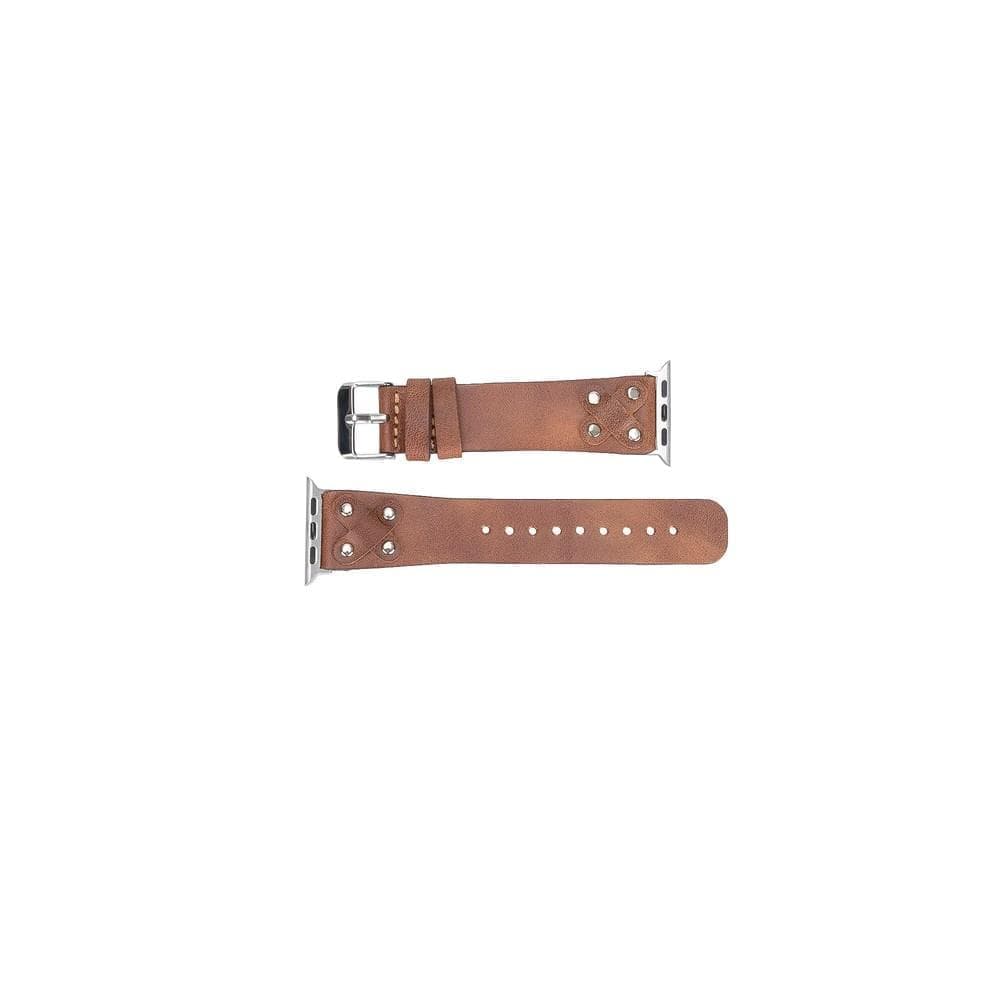 UnBranded Cross Leather Apple Watch Band with Silver Trok