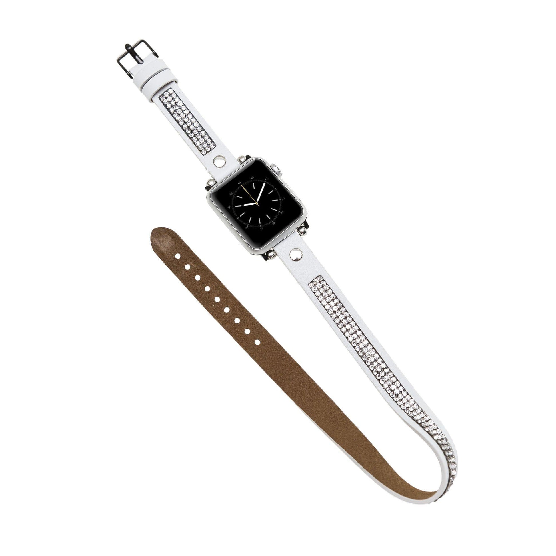 UnBranded Crystal Double Tour Leather Apple Watch Band