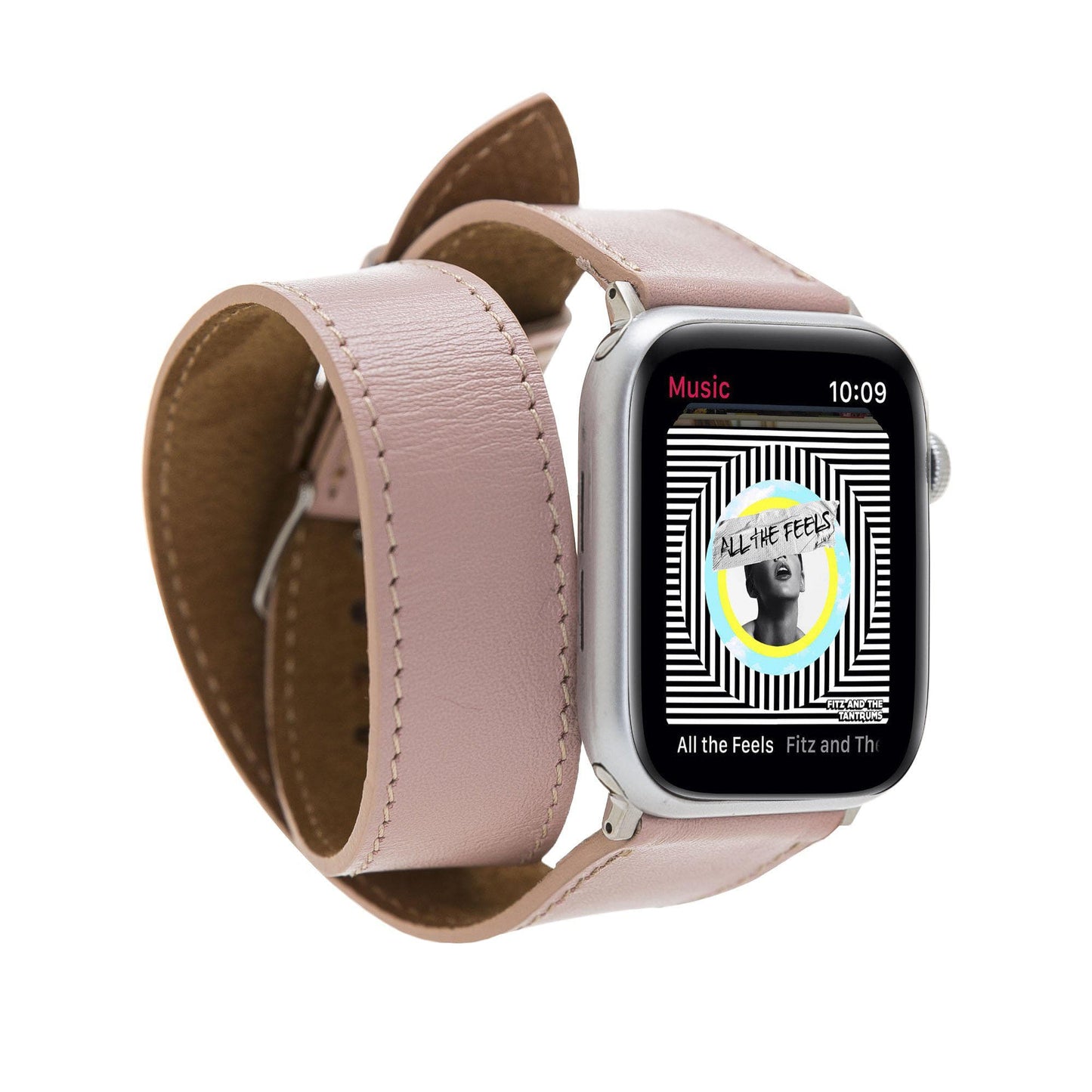 UnBranded Double Tour Leather Apple Watch Band Pink