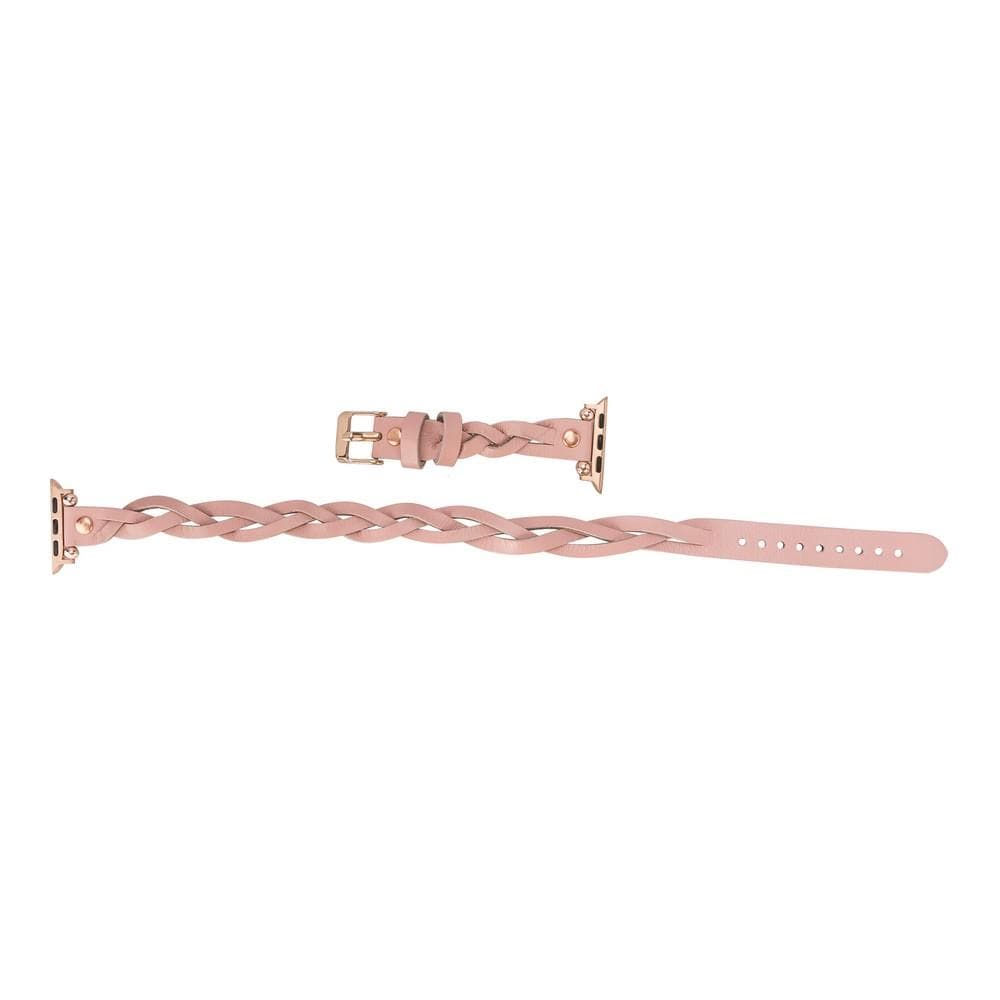 UnBranded Peggy Ferro Braided Double Tour Rose Gold Trok Style Genuine Leather Apple Watch Band