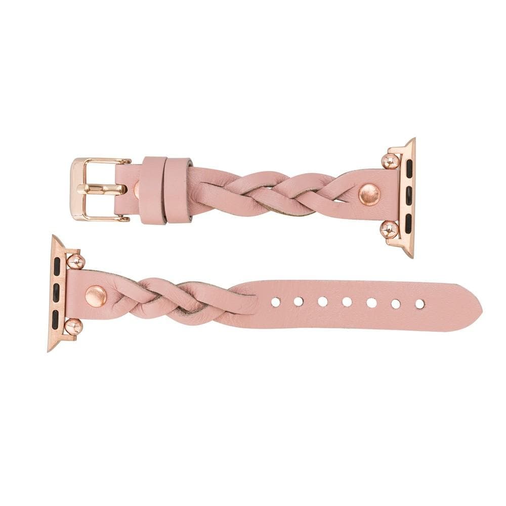 UnBranded Wanda Ferro Braided Rose Gold Trok Style Leather Apple Watch Band