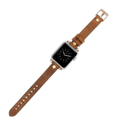 UnBranded Ferro Gold Trok Style Leather Apple Watch Band