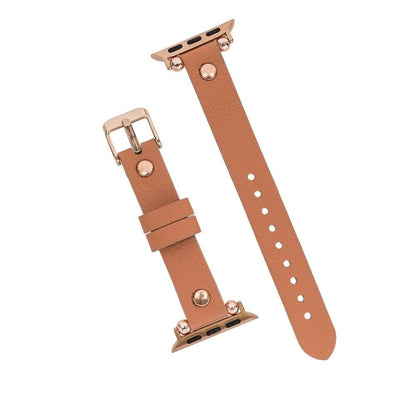 UnBranded Ferro Rose Gold Trok Style Leather Apple Watch Band