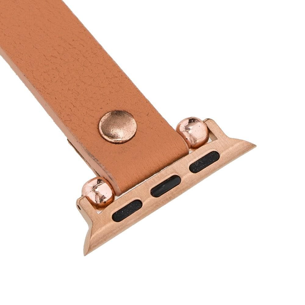 UnBranded Ferro Rose Gold Trok Style Leather Apple Watch Band