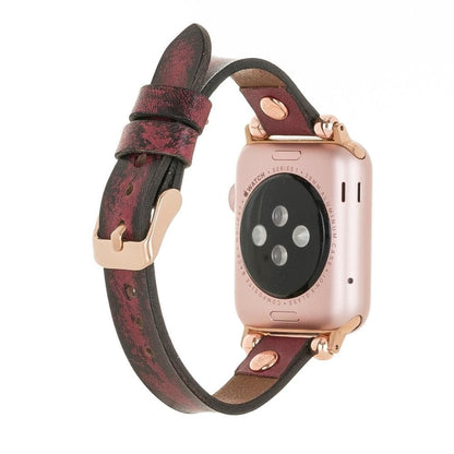 UnBranded Ferro Rose Gold Trok Style Leather Apple Watch Band