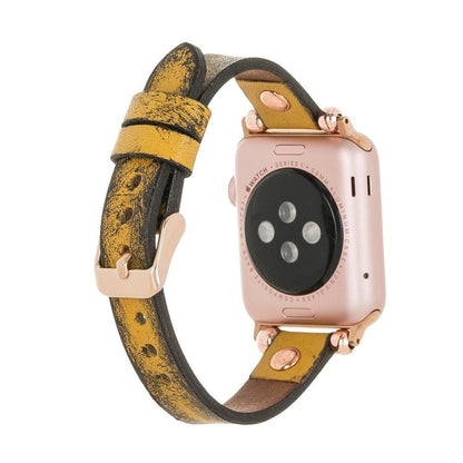 UnBranded Ferro Rose Gold Trok Style Leather Apple Watch Band