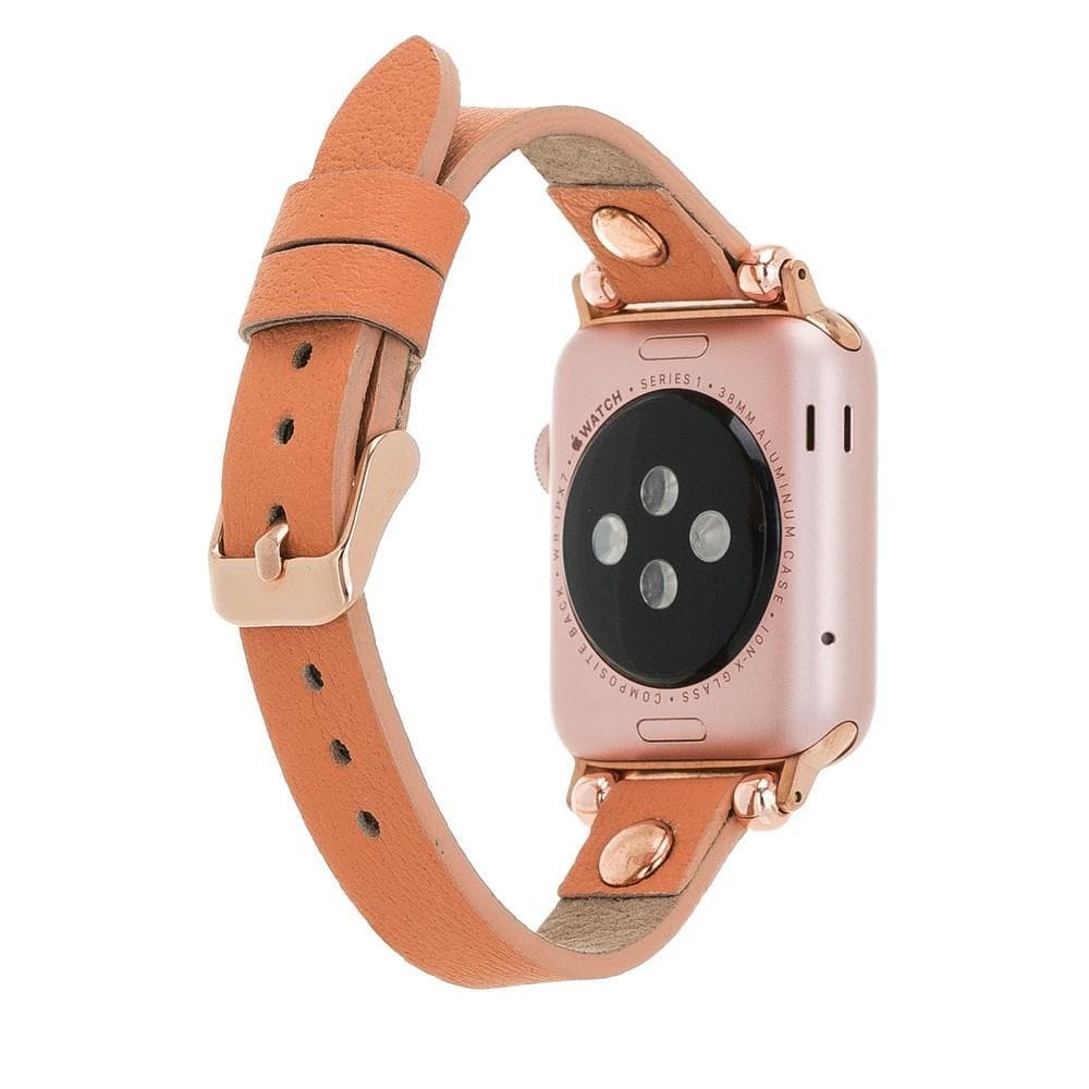 UnBranded Ferro Rose Gold Trok Style Leather Apple Watch Band