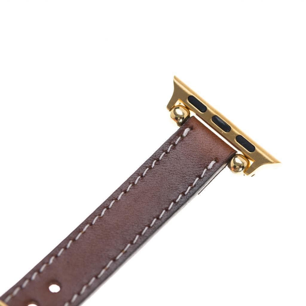 UnBranded Seamy Ferro Style Leather Apple Watch Band