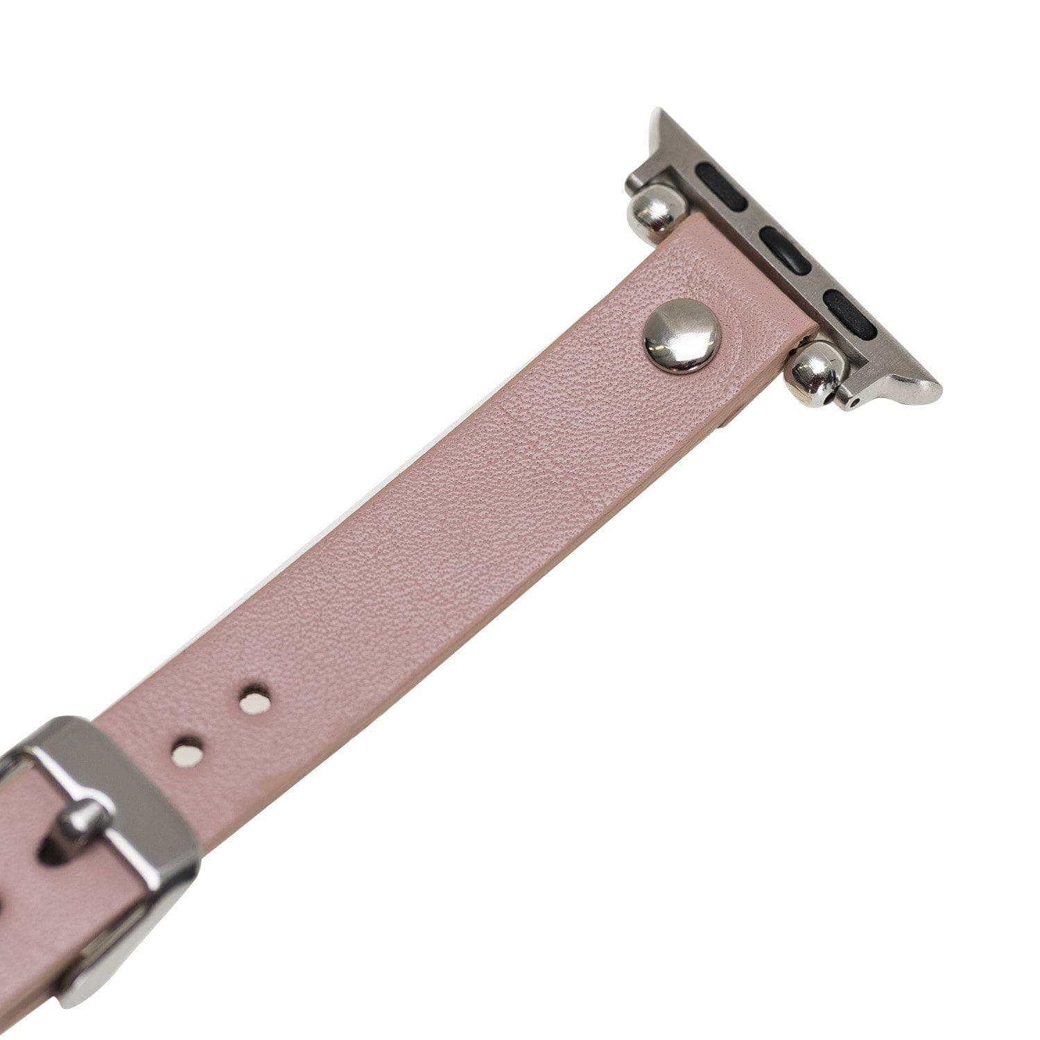 UnBranded Ferro Silver Trok Style Leather Apple Watch Band