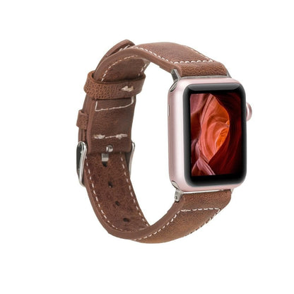 UnBranded NM1 Style Leather Apple Watch Band Sandy Brown