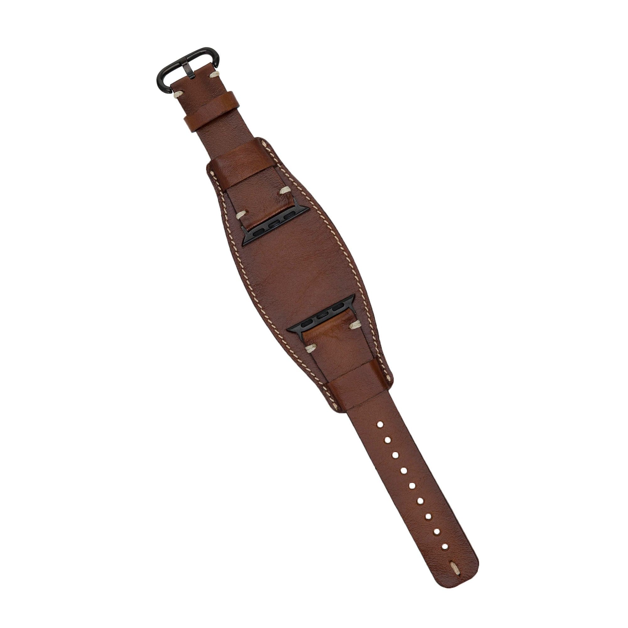 Bayelon Pulsar Cuff Leather Apple Watch Band - Genuine Leather