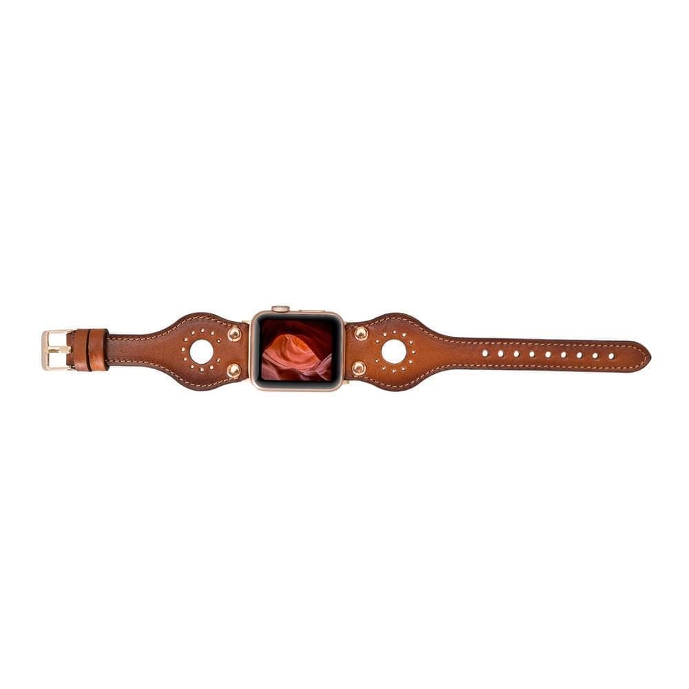 UnBranded Ronda Rose Gold Trok Style Leather Apple Watch Band