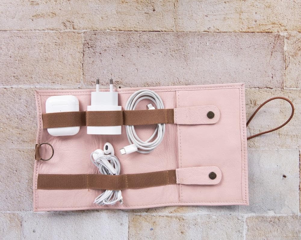 UnBranded Genuine Leather Cable Organizer Pink