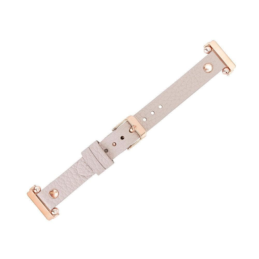 Bayelon Ferro Rose Gold Trok Style Leather Fitbit Watch Band
