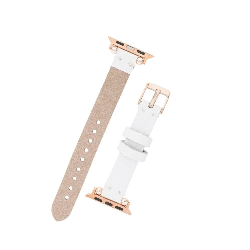 Bayelon Ferro Rose Gold Trok Style Leather Fitbit Watch Band