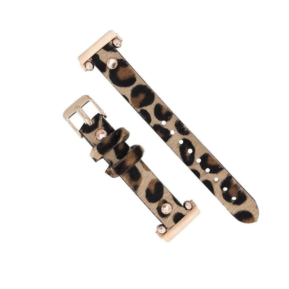 Bayelon Ferro Rose Gold Trok Style Leather Fitbit Watch Band