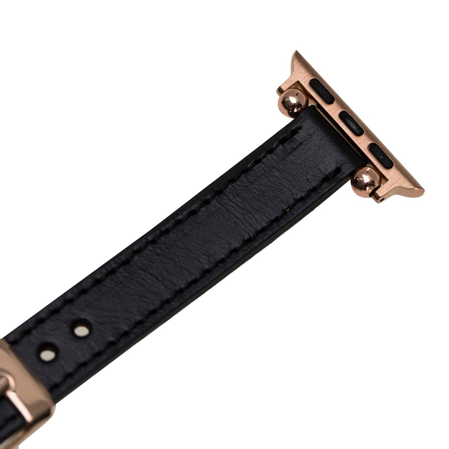 Bayelon Ferro Rose Gold Trok Style Leather Fitbit Watch Band