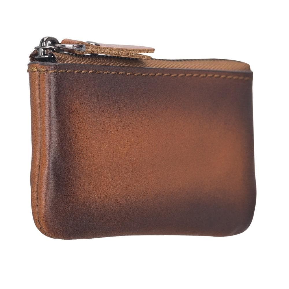 Bayelon Multima Premium Leather Card Holder with Key Chain Tan