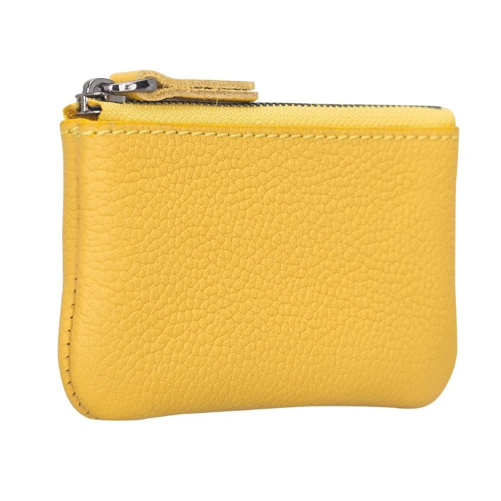 Bayelon Multima Premium Leather Card Holder with Key Chain Yellow