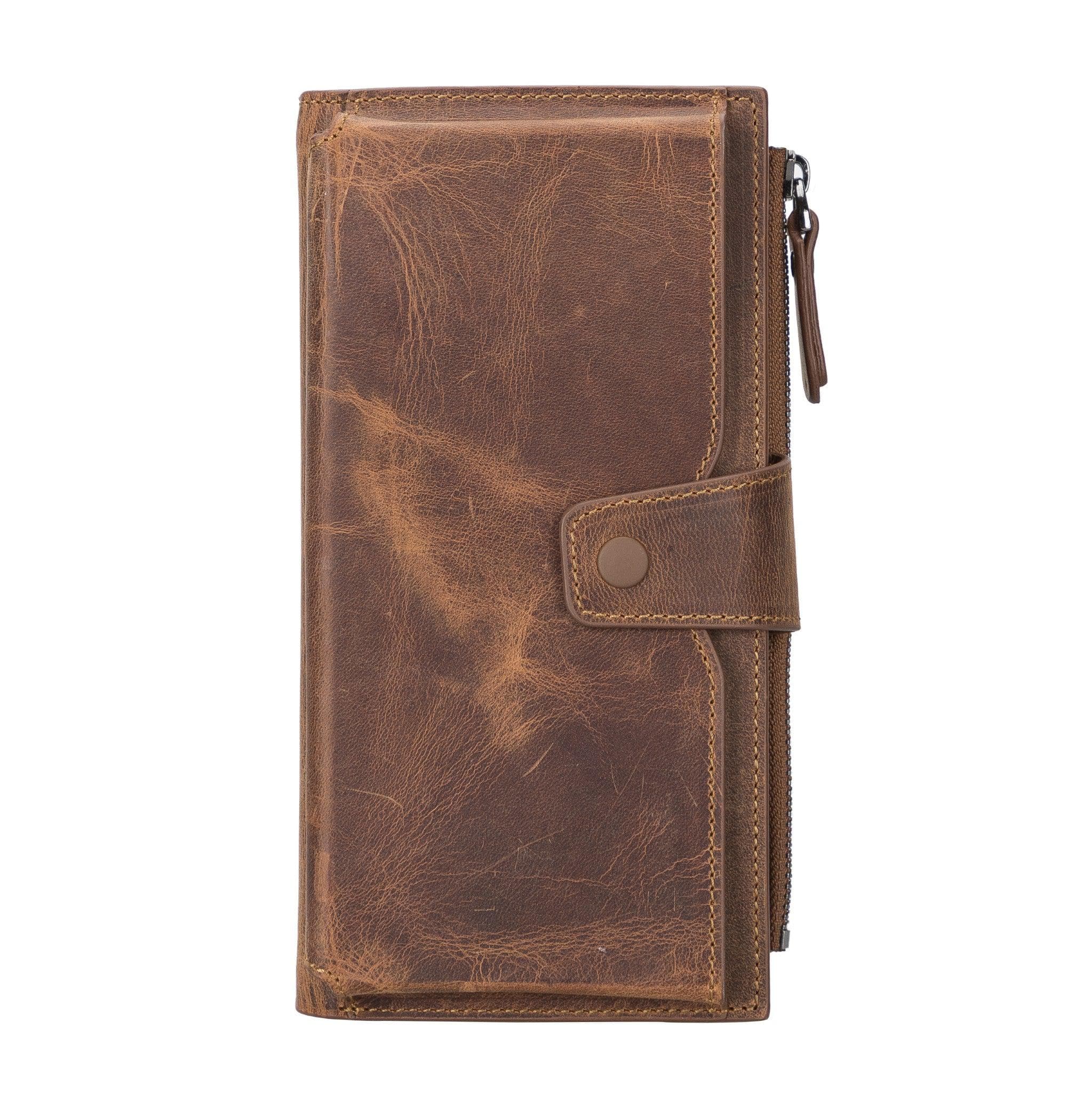 Bayelon Lozan Leather Wallet for Women Saddle Brown
