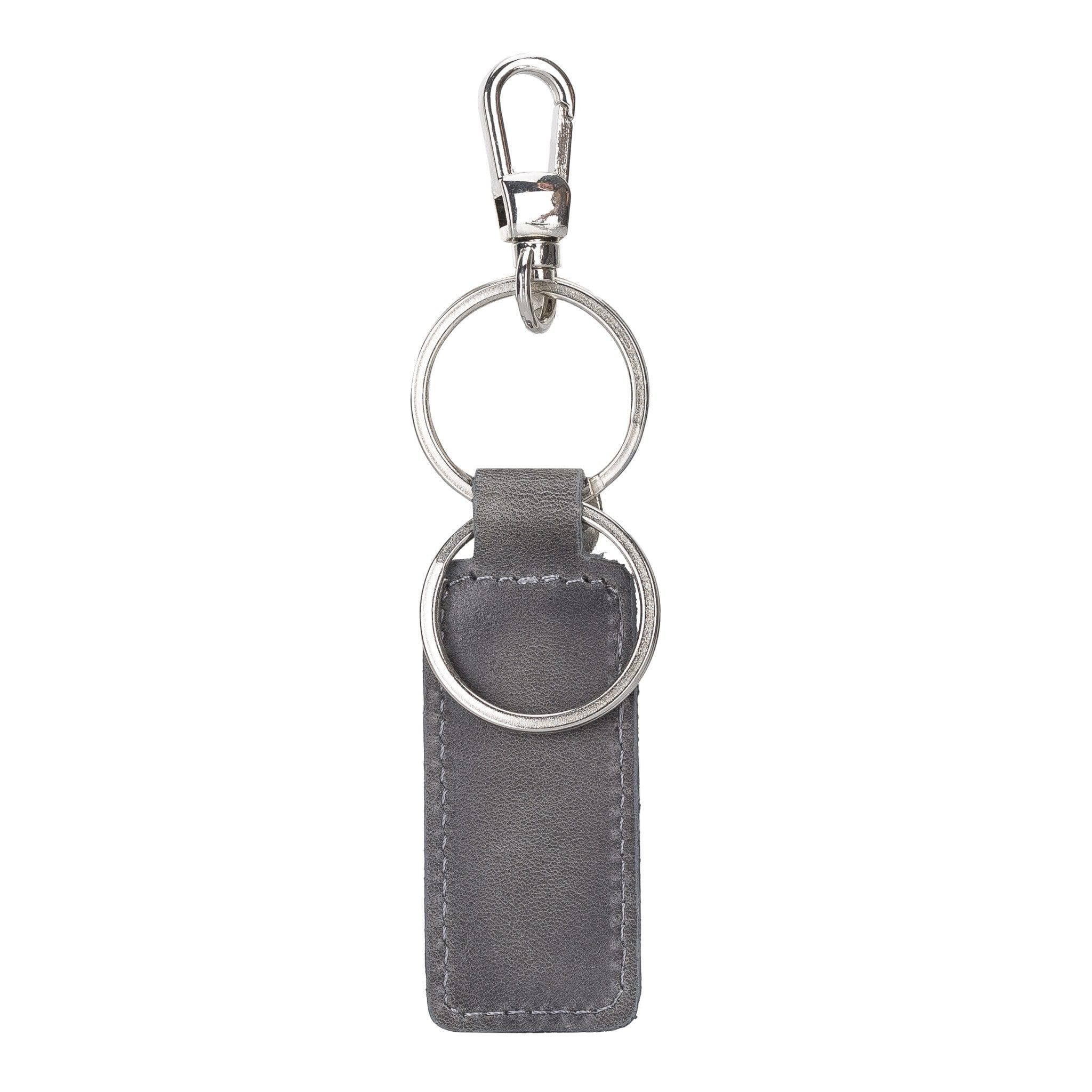 Bayelon Mina Premium Leather Keyring with Customization Options Sandy Gray