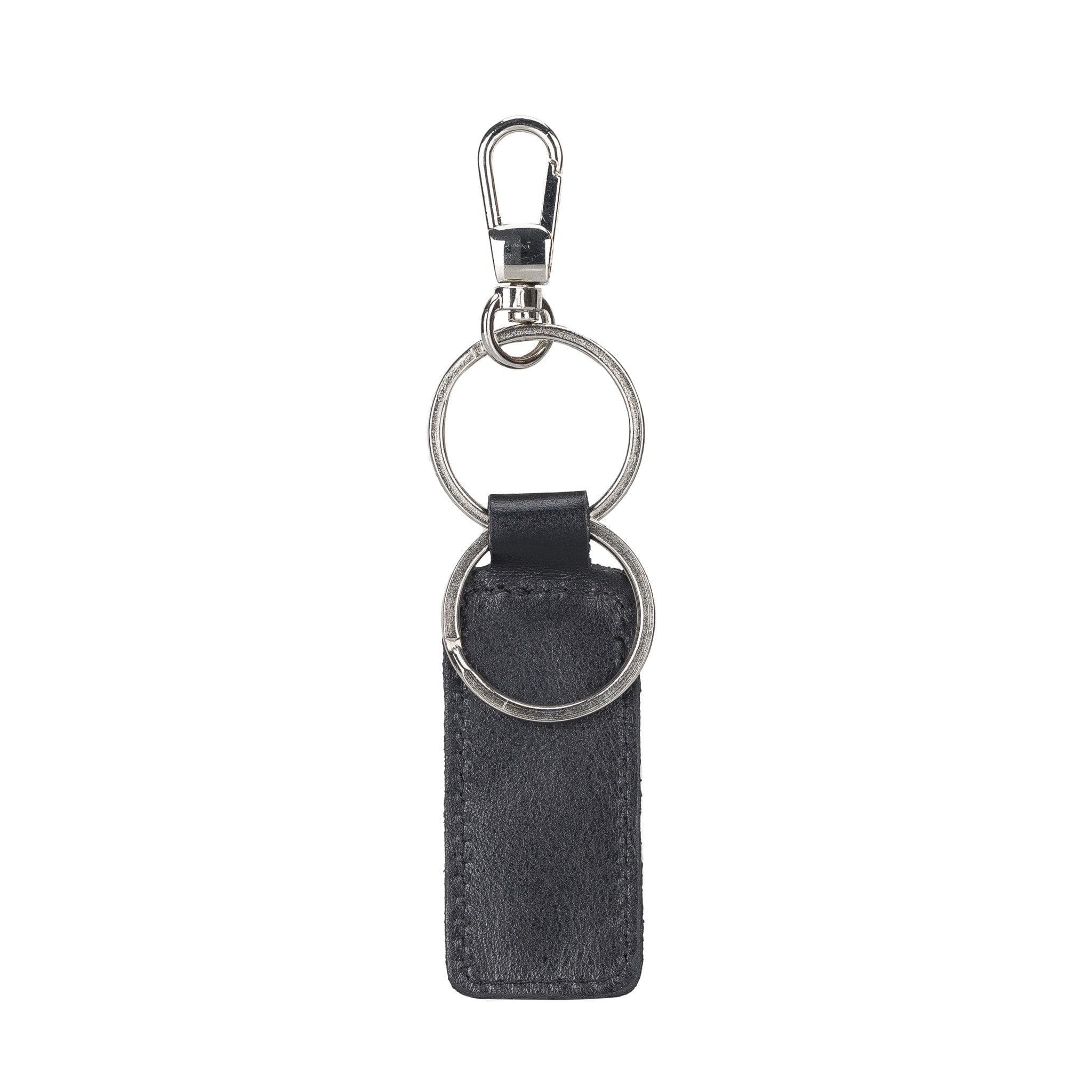 Bayelon Mina Premium Leather Keyring with Customization Options Black
