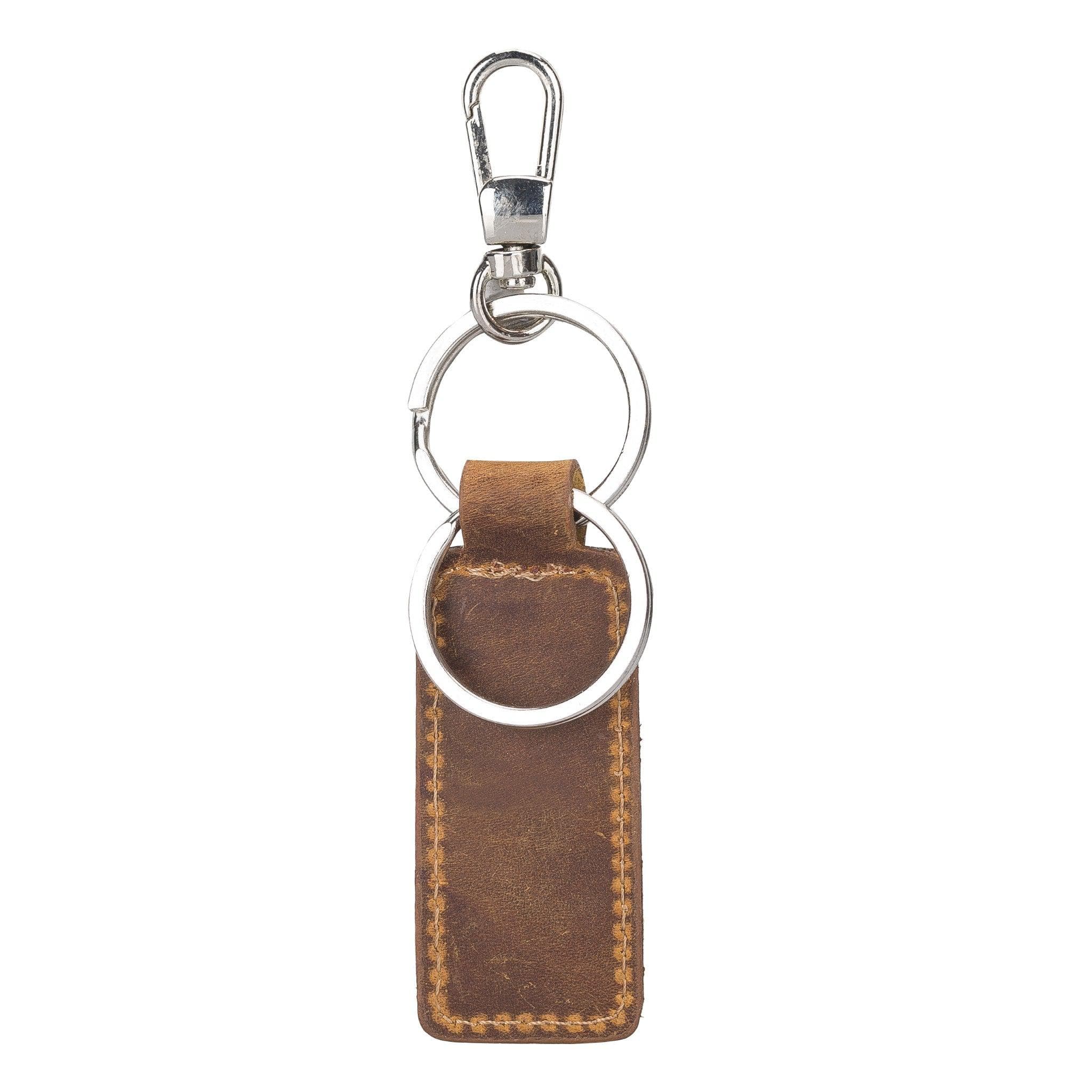Bayelon Mina Premium Leather Keyring with Customization Options Moccasin