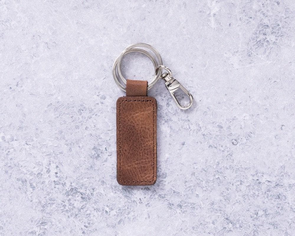 Bayelon Mina Premium Leather Keyring with Customization Options Brown
