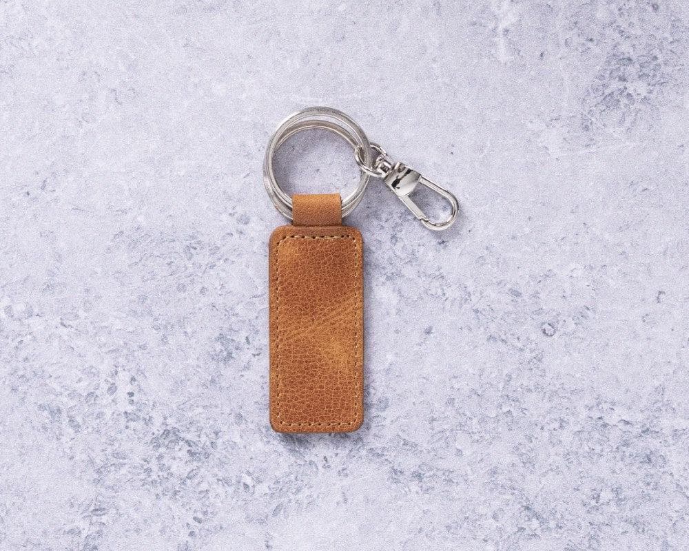 Bayelon Mina Premium Leather Keyring with Customization Options Golden Tan