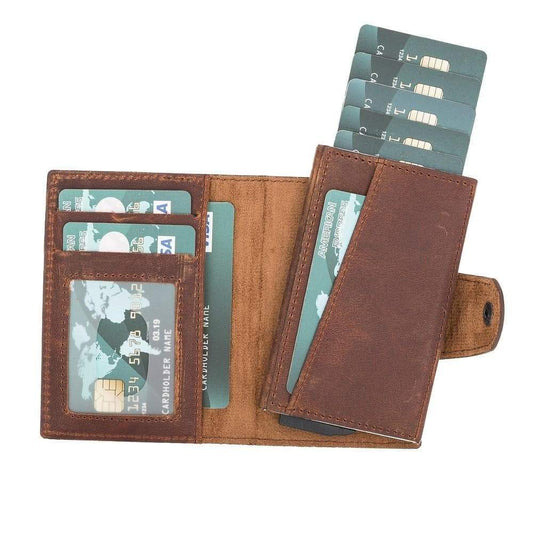 Bouletta Mondello Leather Detachable Card Holder Saddle Brown