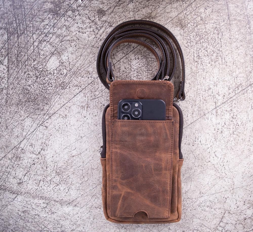 Bayelon Nino Leather Crossbody Bag - Stylish & Functional Saddle Brown