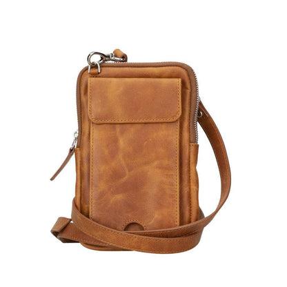 UnBranded Nino Leather Crossbody Bag Golden Tan