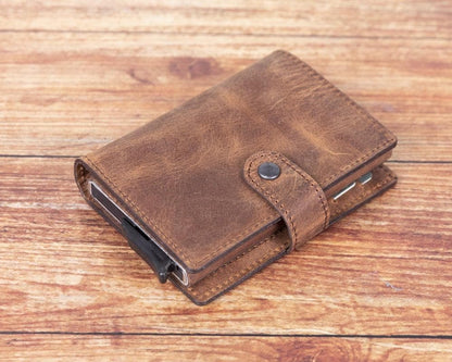 UnBranded Palermo Zip Mechanical Leather Card Holder