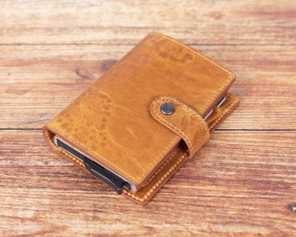 UnBranded Palermo Zip Mechanical Leather Card Holder