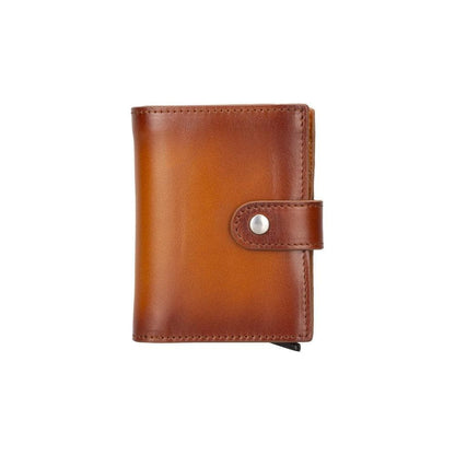 Bayelon Palertag Zip Mechanical Leather Card Holder Tan