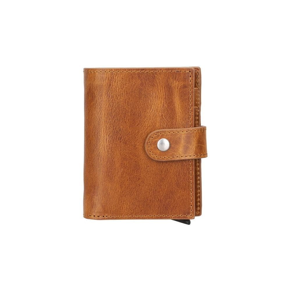 Bayelon Palertag Zip Mechanical Leather Card Holder Sandy Tan