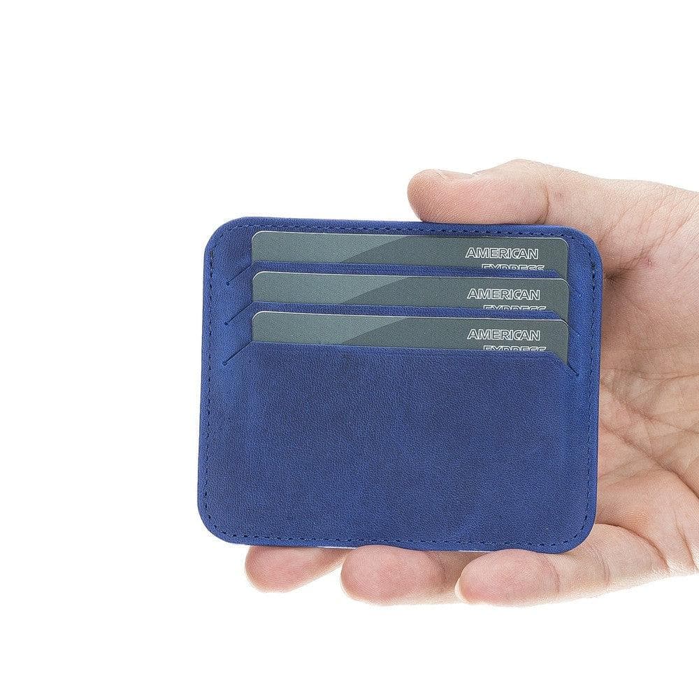 Bayelon Pedro Premium Leather Slim Card Holder Cadet Blue