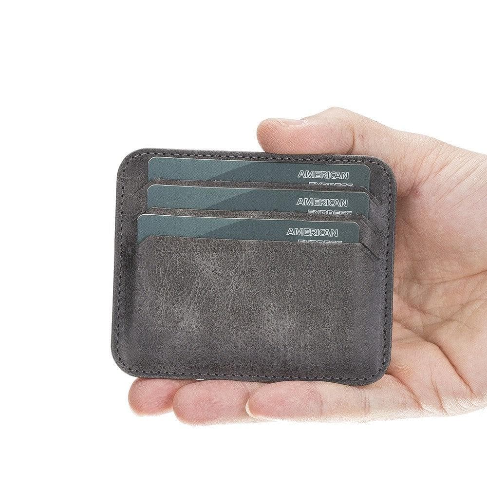 Bayelon Pedro Premium Leather Slim Card Holder Gray