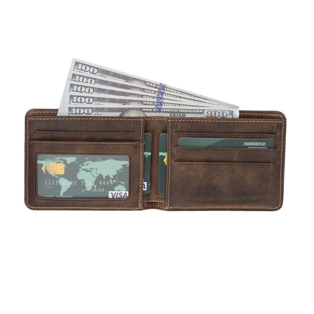 Bayelon Pier Leather Wallet - Premium Genuine Leather for Men Saddle Brown