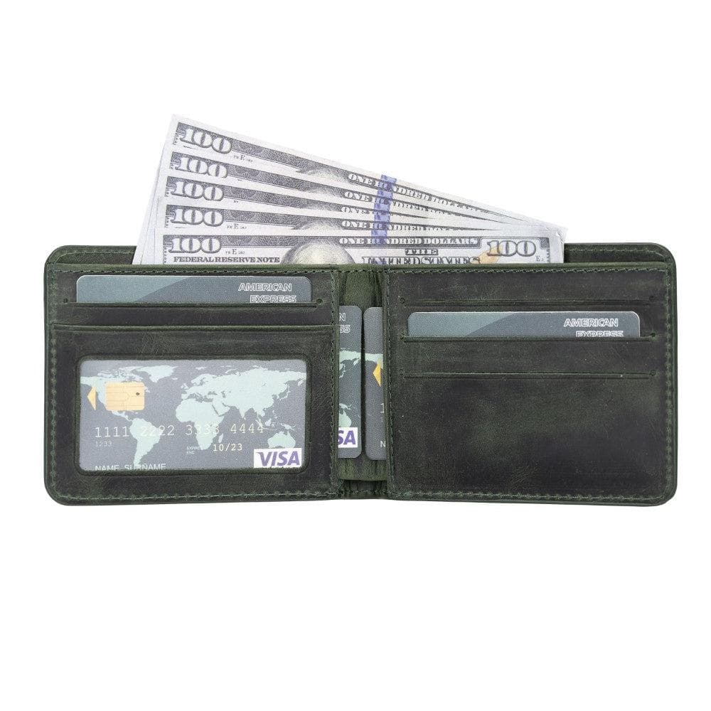 Bayelon Pier Leather Wallet - Premium Genuine Leather for Men Forest Green
