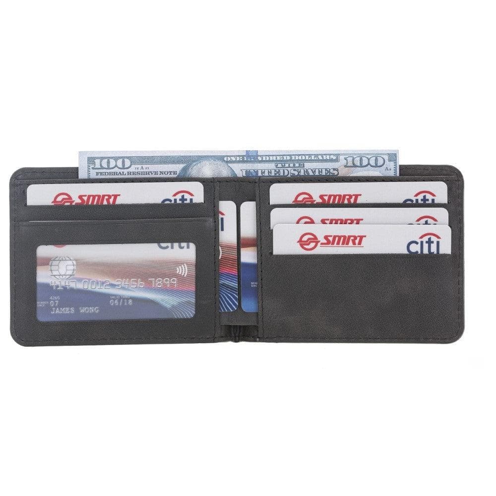 Bayelon Pier Leather Wallet - Premium Genuine Leather for Men Charcoal