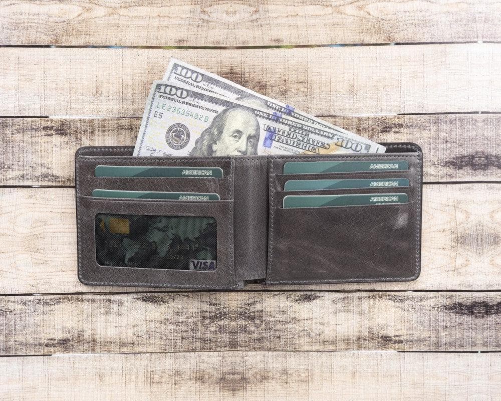 Bayelon Pier Leather Wallet - Premium Genuine Leather for Men Sandy Gray