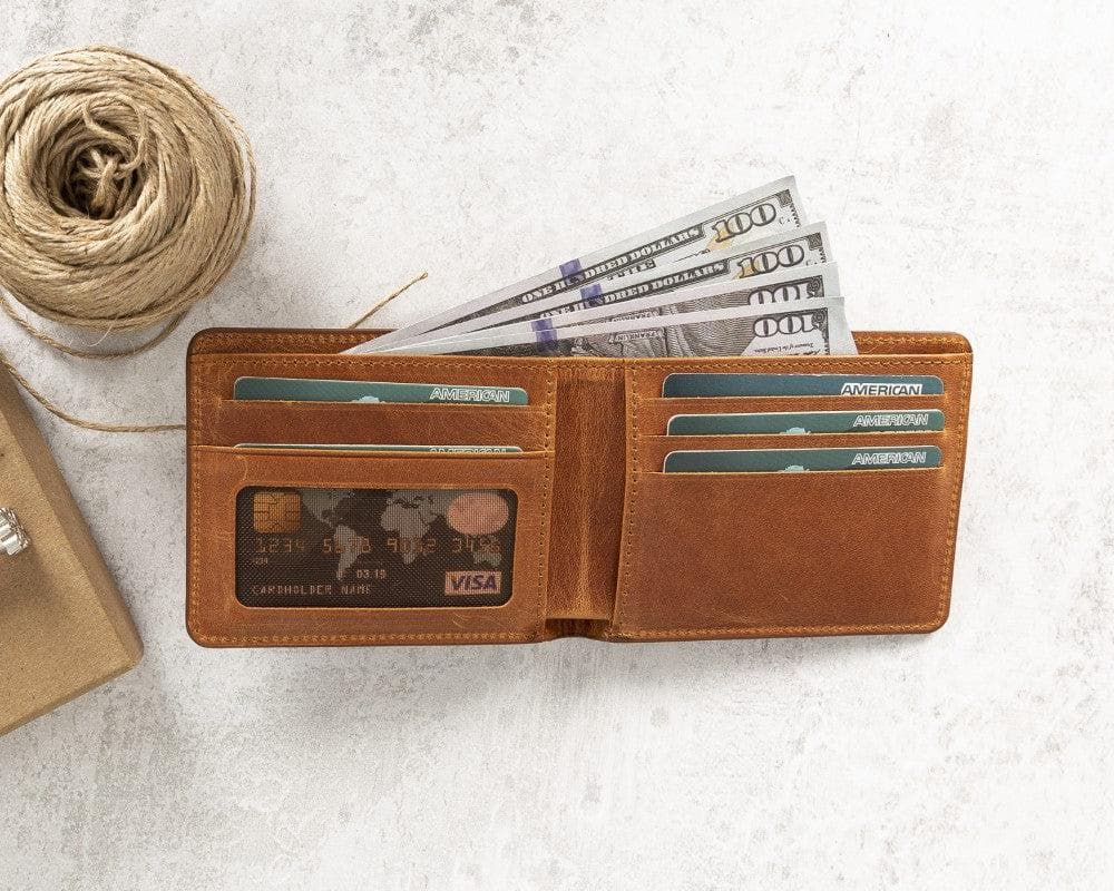 Bayelon Pier Leather Wallet - Premium Genuine Leather for Men Golden Tan