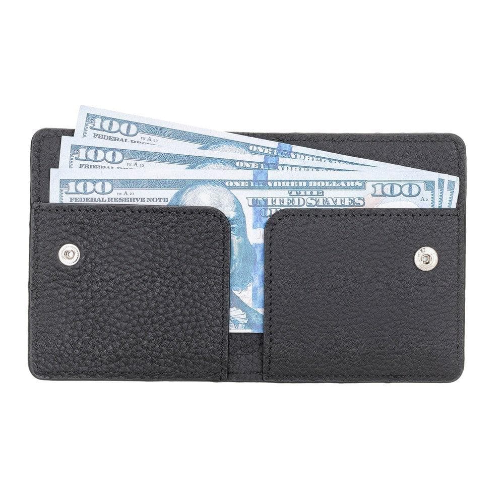Bayelon Robin Genuine Leather Wallet with Card Slots Pebble Black