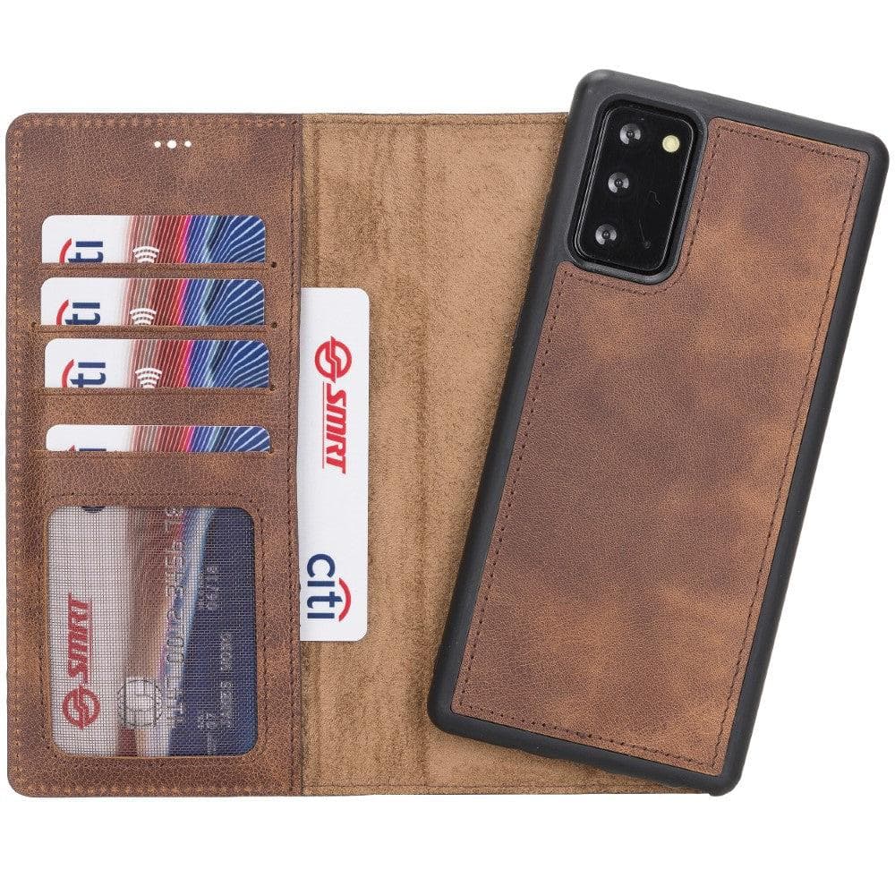 Bayelon Samsung Galaxy Note 20 Series Detachable Leather Wallet Case Brown