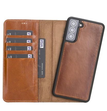 Bouletta Magic Samsung Galaxy S21 Series Detachable Leather Wallet Case - MW Tan