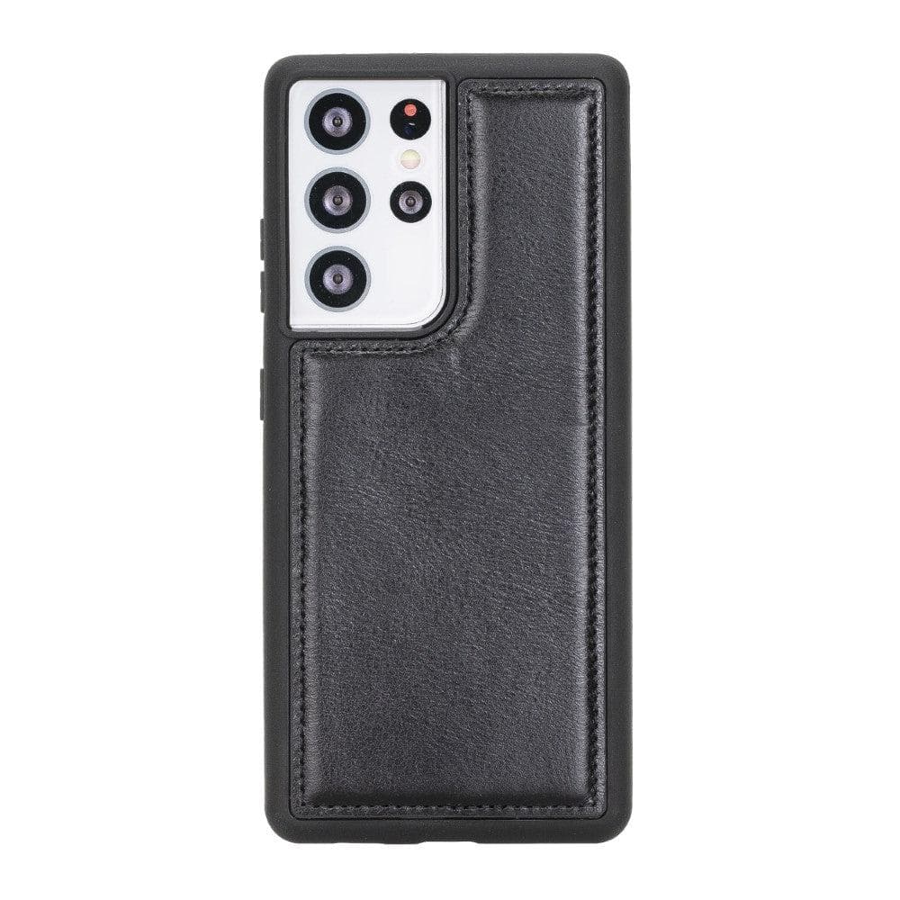 Bayelon Flex Cover for Samsung Galaxy S21 Series - Leather Back Case Black