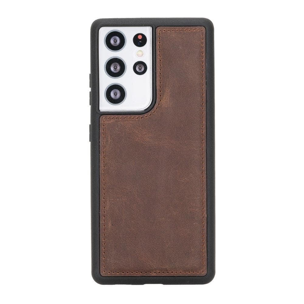 Bayelon Flex Cover for Samsung Galaxy S21 Series - Leather Back Case Saddle Brown