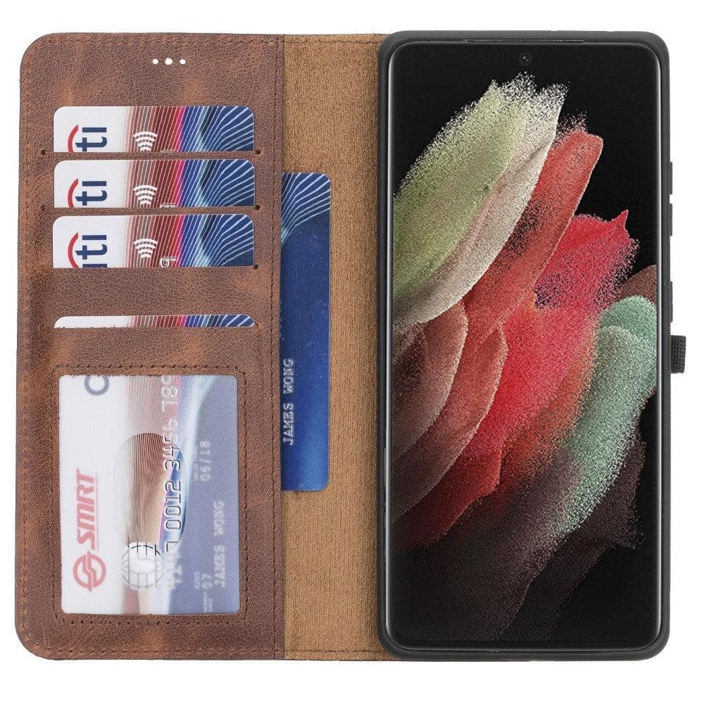 Bayelon Detachable Leather Wallet Case for Samsung Galaxy S21 Series