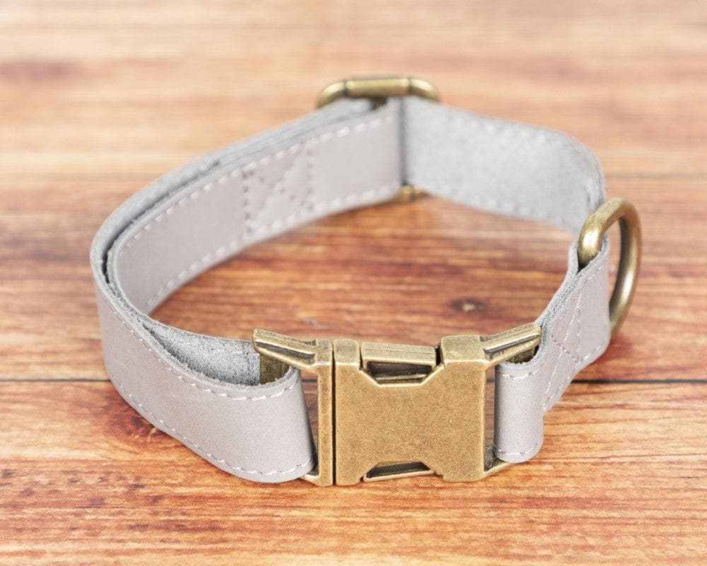 Bayelon Scobby Leather Dog Collar Gray